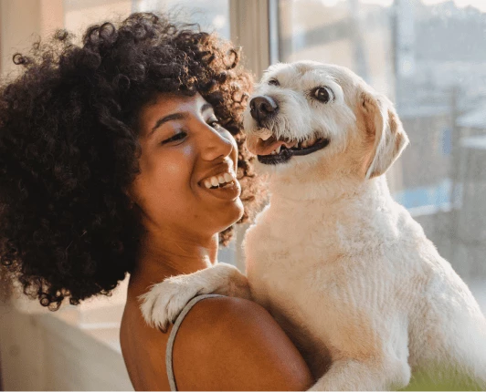 woman and dog testimonial